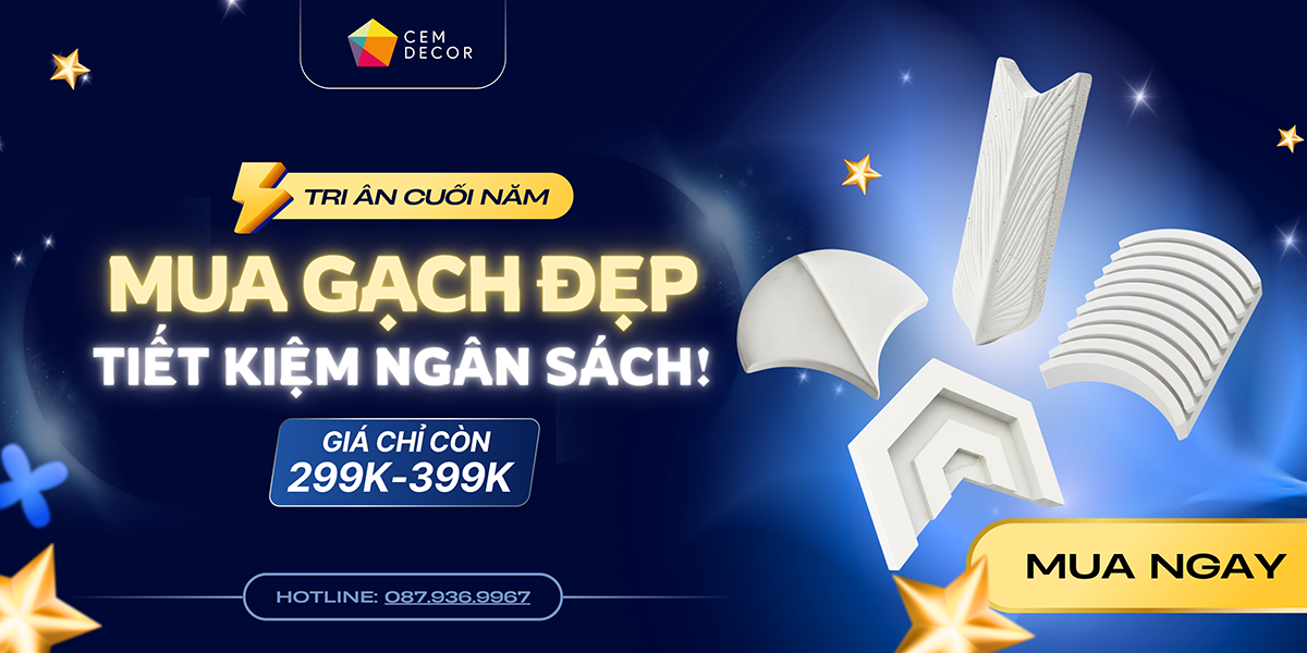 Gạch bê tông trang trí Cemdecor – Nâng tầm không gian, bền vững cùng thời gian