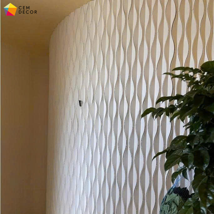 Gạch 3D Nghệ Thuật Bê Tông Cemdecor hình giọt nước mang chiều sâu sáng tạo